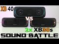 2x SRS XB30 vs XB40 :Sound Battle (binaural recording) -The real sound comparison