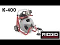 RIDGID K-400 Drain Snake Cleaning Machine upto 4" upto 30m