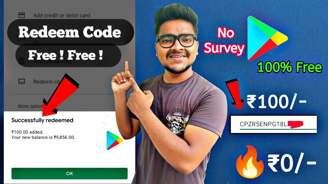 New trick 🔥 free redeem code for playstore New trick 🔥 free redeem code for playstore
