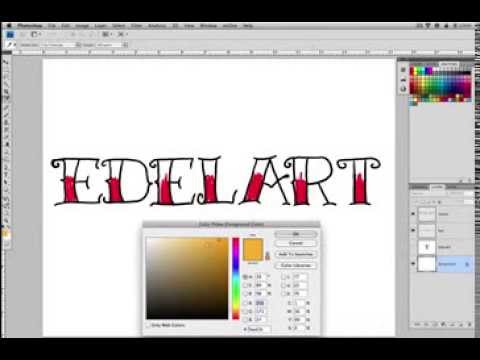 Design your own tattoo lettering styles using a regular font in Photoshop 