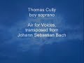 Thomas Cully, Boy Soprano. Air from Bach Suite No. 3