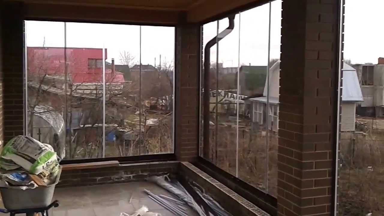 Остекление веранды безрамное Остекление веранды безрамное