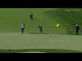 Brendon de Jonge holes out from the bunker for birdie at the Memorial