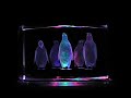 EMPEROR PENGUINS 3D LASER ETCHED CRYSTAL