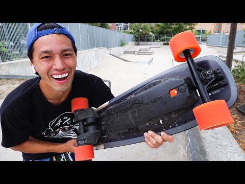 PRO SKATER VS BOOSTED BOARD!!  *Never Been Done Tricks!*