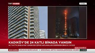 Kadıköyde 24 Katlı Bina Lüks Rezidansta Yangın 15.10.2022 Türki̇ye