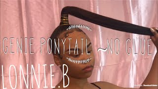 jumbo braid goddess ponytail on natural hair