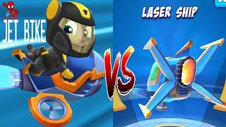 Turn On The Laser Power Vs Jet Bike Epic New Gadgets In Talking Tom Hero Dash Game Update