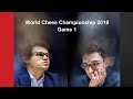 Fabiano Caruana vs Magnus Carlsen Carlsen Caruana World Championship Match 2018, rd 1