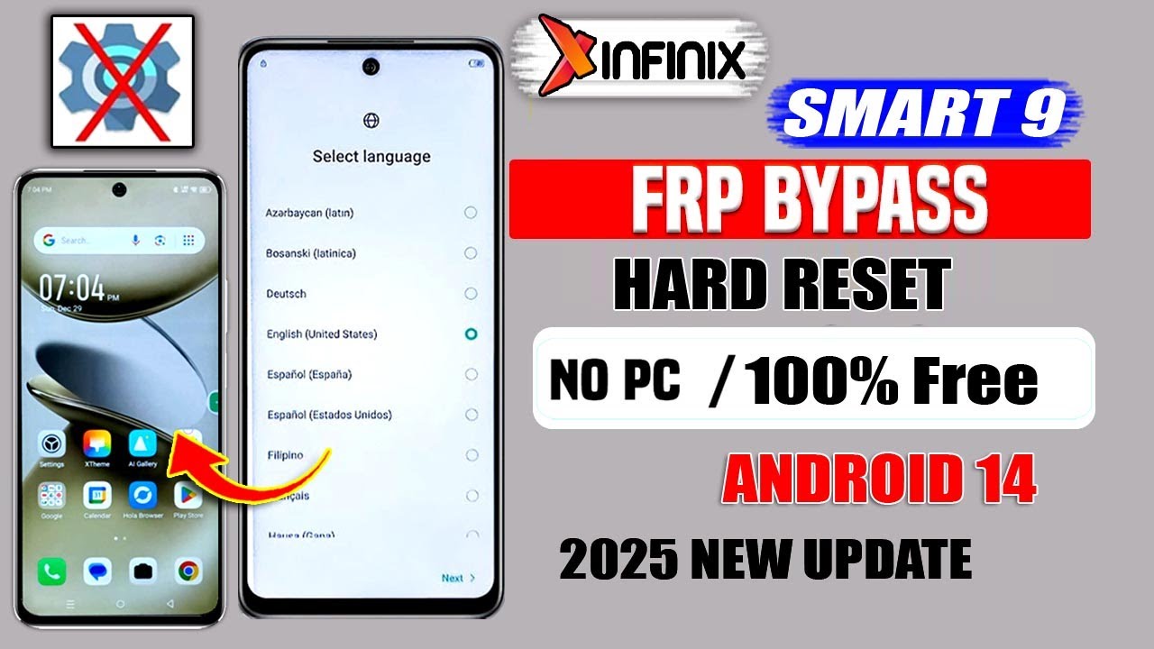 Infinix Smart 9 (Android 14) Hard Reset /Bypass Google Infinix Smart 9 (Android 14) Hard Reset /Bypass Google