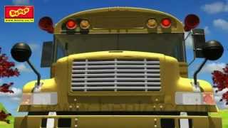 The Wheels On The Bus Go Round And Round Rhyme - Cartoon Animation Rhymes Songs For Children