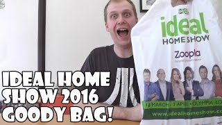 Ideal Home Show 2016 Goody Bag