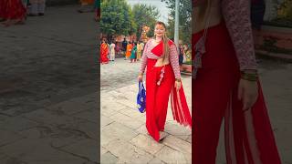 Super Gorgeous Desi Nepali Mature Bhabi Red Saree Reels