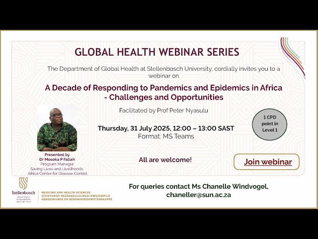 Watch A Decade of Pandemics in Africa: Lessons, Challenges & Opportunities | Dr Mosoka Fallah | Africa CDC on YouTube.