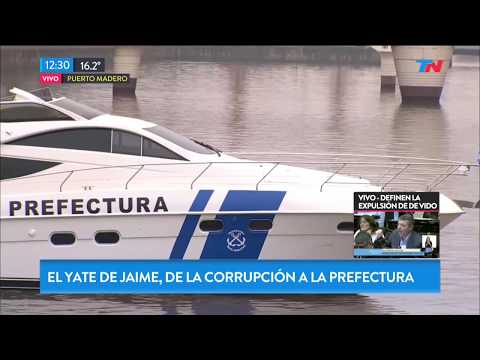 El yate de lujo de Ricardo Jaime, ahora al servicio de Prefectura