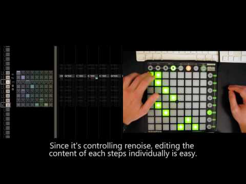 Renoise 2.5 Step Sequencer, Controlled by the Launch Pad