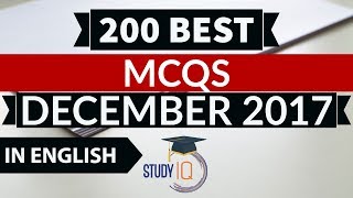 (English) 200 Best current affairs MCQ from December 2017 IBPS PO/SSC CGL/UPSC/PCS/KVS/IAS/RBI 2018