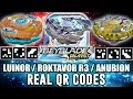 QR CODES LUINOR L2 ROKTAVOR R3 ANUBION A2 - BEYBLADE BURST APP QR CODES