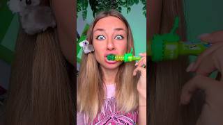 Eating Strange Green Spinner Lollipop