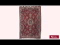 Antique Persian style red, beige and gold wool rug carpet