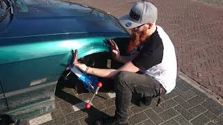 rolling the fenders on the drift build.