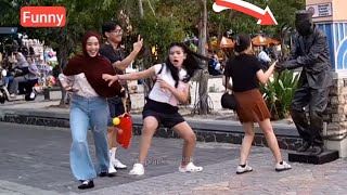 Jakarta Indonesia, Funny Statue Prank, Patung Hidup Lucubangat