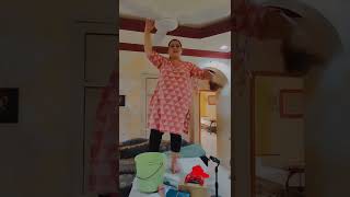 Indian Housewife Cleaning Fan And Making Insta Reel
