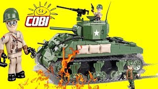 Cobi Sherman M4A1 World War II Tank, Army Toys, Building Blocks Tank, Lego Compatible Tank, Battle