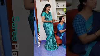 193 Hot Aunty Tamil Aunty Shruthi Raj Hot In Satin Silk Saree Tamil Serial Actress Side Saree