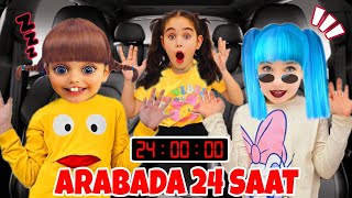 Eli̇f Komşu Kizlari İle 24 Saat Arabada Kaldik Ki̇m Uyudu بابا جاب لي بالون - جنى مقداد طيور بيبي