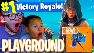 *NEW* PLAYGROUND MODE COMING TO FORTNITE BATTLE ROYALE! NEW SKIN IS WILD! 9 YEAR OLD KID RAGES HARD!