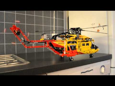 VIDEO : technic lego 9396 rescue helicopter with costumized motors - technic lego 9396rescue helicopter with costumized motors to operate rotor blades, vinsj and read hatch. christmas gift from ...