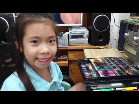 Bút màu 150 chi tiết cho bé. Test tô màu tranh thử