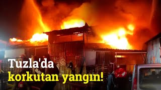 Tuzlada İplik Deposunda Yangın Çok Sayıda İtfaiye Ekibi Sevk Edildi