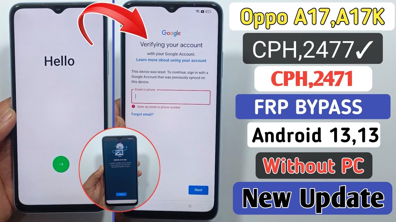 Oppo A17,Oppo A17k Frp Unlock/Bypass Google Account lock Oppo A17,Oppo A17k Frp Unlock/Bypass Google Account lock