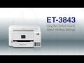 Epson EcoTank ET-3843 | Wireless Setup Using the Control Panel