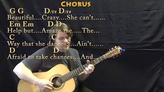Beautiful Crazy (Luke Combs) Fingerstyle Guitar Cover Lesson with Chords/Lyrics - Capo 4th
