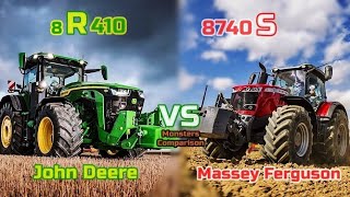 John Deere 8R 410 VS Massey Ferguson 8740S - Monster Comparison (Largest 8R VS L
