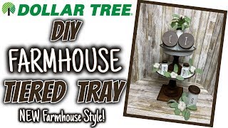 Dollar Tree DIY FARMHOUSE TIERED TRAY | Dollar Tree Farmhouse Decor DIY