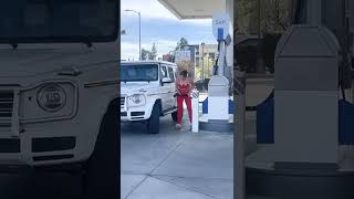 Blonde Has Trouble Filling Up Her Gas