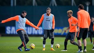 Juventus: La Juventus al lavoro, Caceres e Matri in gruppo - Caceres and Matri return