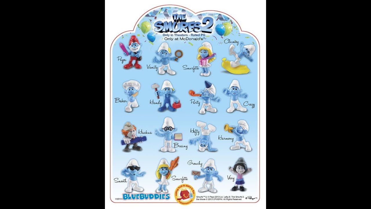 smurfs 2 happy meal toys youtube smurfs 2 happy meal toys youtube