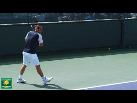 Marcos バグダディス hitting forehands and backhands -- Indian Wells Pt． 14