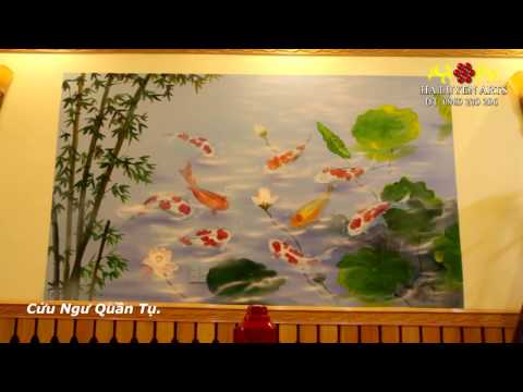 Cá chép ao sen tranh đẹp Hà Luyện full HD