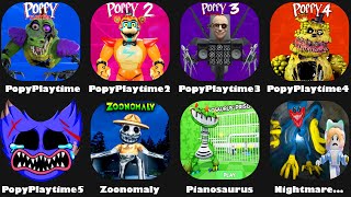 Poppy Playtime Chapter 0 To 5,Zoonomaly,Pianosaurus In Barrys Prison Run,Poppy Playtime 5 Fanmade