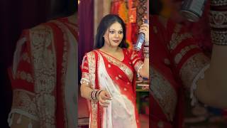 Pujo Special Look Hairstyle & Red White Saree Its Trending Now