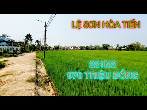 BÁN ĐẤT ĐÀ NẴNG - LỆ SƠN HÒA TIẾN mặt tiền nhìn ra cánh đồng Lúa rất xanh, rất mát