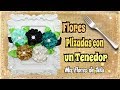 Flores de tela con Tenedor - Cinturon con Flores DIY Tutorial Flores de tela con Tenedor - Cinturon con Flores DIY Tutorial