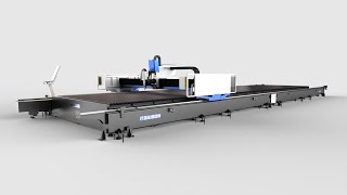 H-Gp Serisi Bevel Kafa Açılı Kesim Lazer Kesim Makinesi. 13 Metre , 40Kw Güç Metal Lazer Makinesi