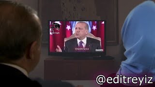 Recep Tayyip Erdoğan kendi şarkı montajlarını ve Fatih Portakal'ı izliyor